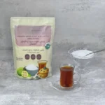 A cup of tea sweetened with organic monk fruit & allulose sweetener